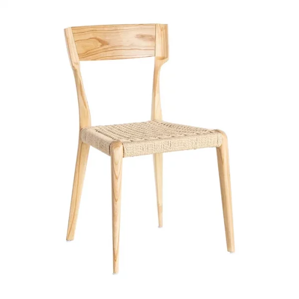 SILLA NATURAL-BEIGE MADERA 46 X 50 X 81 CM - Imagen 2