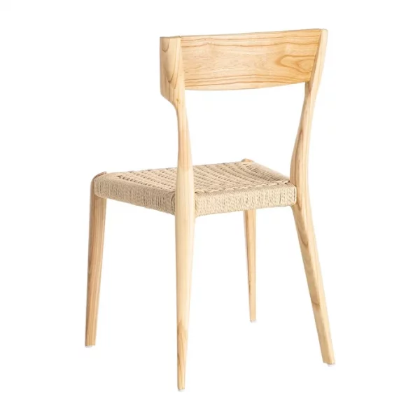 SILLA NATURAL-BEIGE MADERA 46 X 50 X 81 CM - Imagen 5