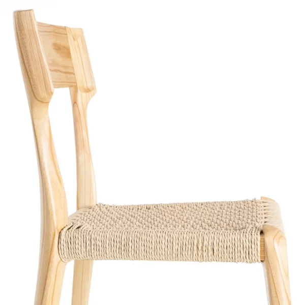 SILLA NATURAL-BEIGE MADERA 46 X 50 X 81 CM - Imagen 7