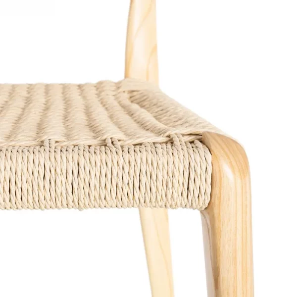 SILLA NATURAL-BEIGE MADERA 46 X 50 X 81 CM - Imagen 8
