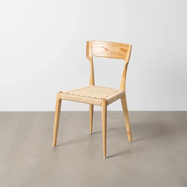 SILLA NATURAL-BEIGE MADERA 46 X 50 X 81 CM