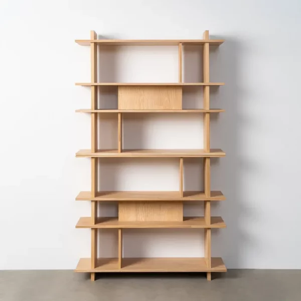 ESTANTERÍA NATURAL MADERA DE CAUCHO 120 X 38 X 203 CM