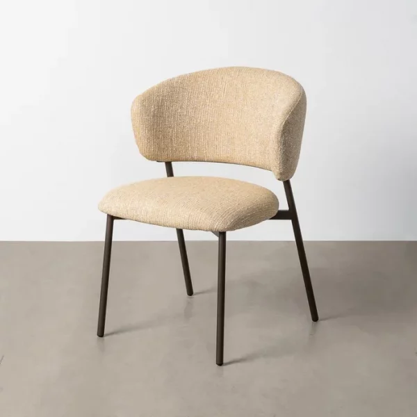 SILLA JASPEADO MOSTAZA TEJIDO-METAL 57 X 60 X 81 CM