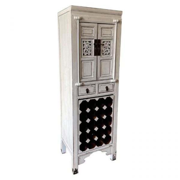 ARMARIO BOTELLERO MADERA BLANCO 55X45X170CM