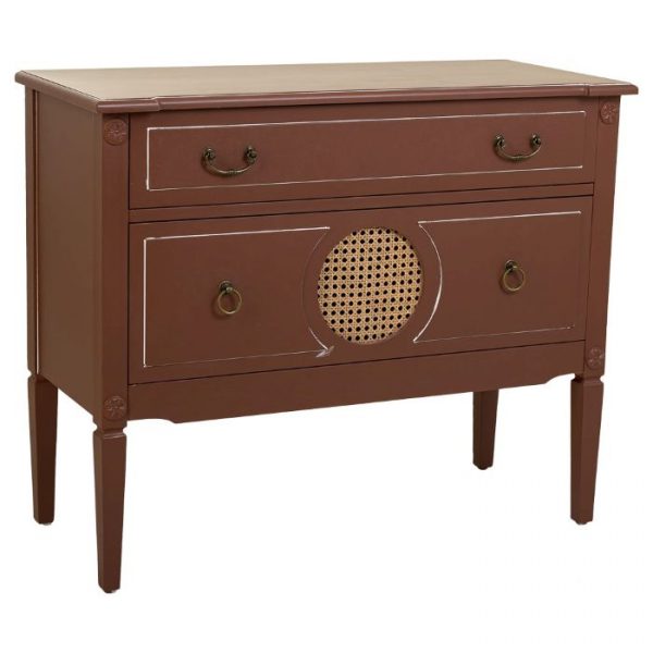 COMODA MADERA RATAN MARRÓN 88X38X72CM - Imagen 2
