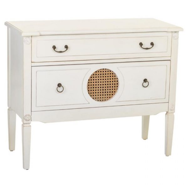 CÓMODA MADERA BLANCA 88X38X72CM - Imagen 2