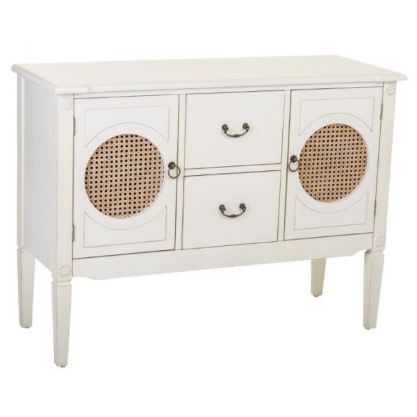RECIBIDOR MADERA BLANCO 106X40X78CM