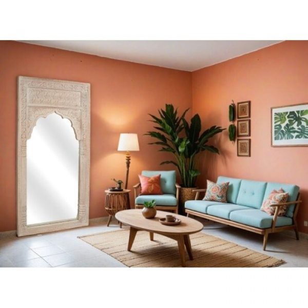 ESPEJO PAGODA MADERA MANGO 93X10X183CM