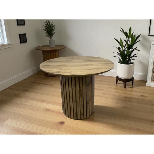 MESA REDDA BASE CILINDRO CHAPADO DM 100X100X76CM