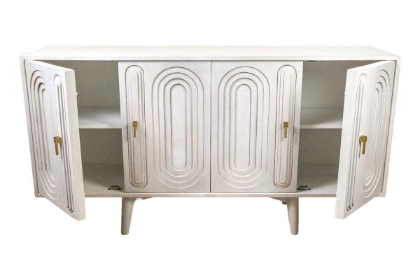 MUEBLE 4 PUERTAS MADERA MANGO 152X42X81CM - Imagen 4