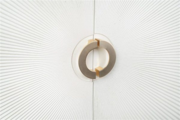 MUEBLE 2 P. ALTO MADERA SOP. METAL DORADO 100X35X170CM - Imagen 2