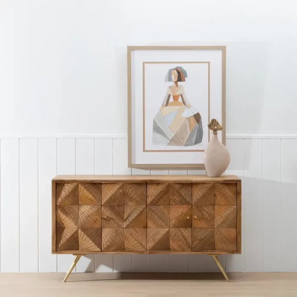 APARADOR NATURAL-ORO MADERA DE MANGO 155 X 42 X 85 CM