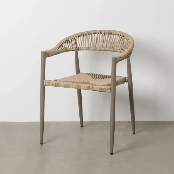 SILLA NATURAL-GRIS PE-ALUMINIO EXTERIOR 57,50 X 56 X 74 CM