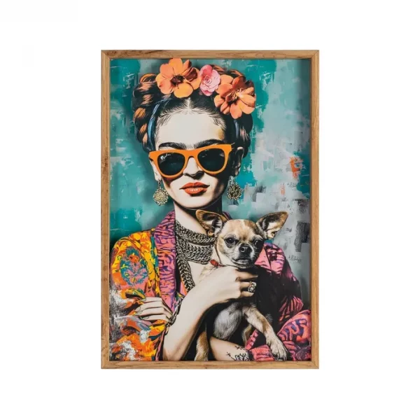 CUADRO MUJER MADERA-CRISTAL IMPRESO 43 X 3,50 X 63 CM