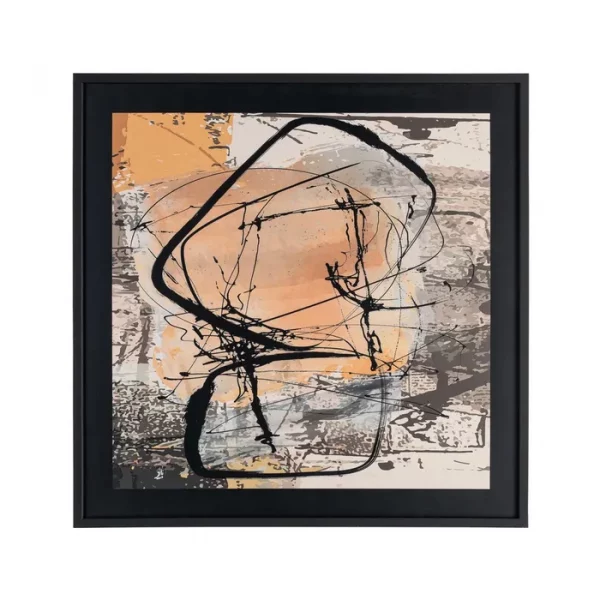 CUADRO ABSTRACTO MADERA-CRISTAL IMPRESO 73 X 3 X 73 CM