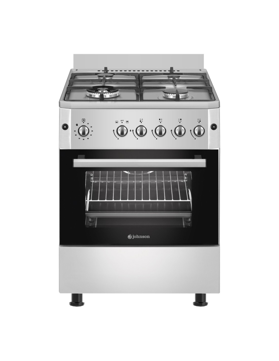COCINA GAS NATURAL JOHNSON 60CM INOX COCI60GX1