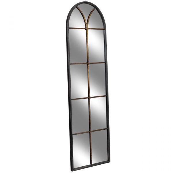 ESPEJO PARED MADERA HIERRO NEGRO 60X3X190CM