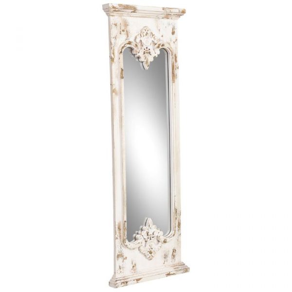 ESPEJO PARED BLANCO ENVEJECIDO 55X5,5X149CM