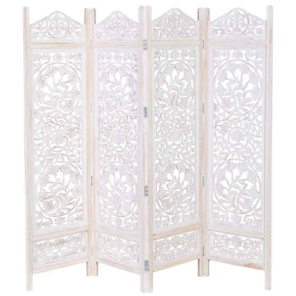 BIOMBO MADERA TALLADO A MANO 50(X4)X3X183CM