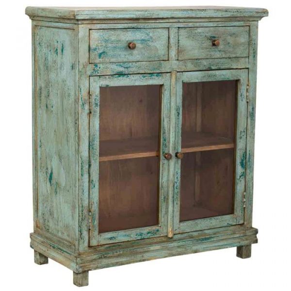 APARADOR MADERA MANGO TURQUESA 85X40X100CM