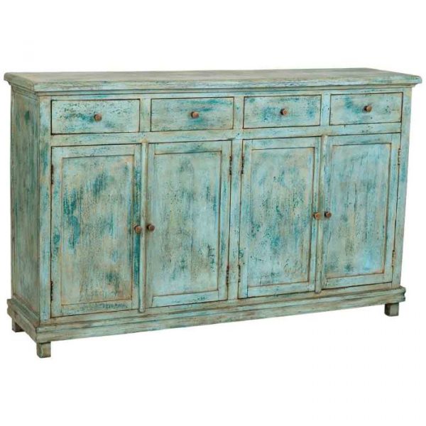 APARADOR MADERA MANGO TURQUESA 160X40X100CM