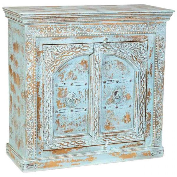 APARADOR MADERA MANGO AZUL 105X44X102CM