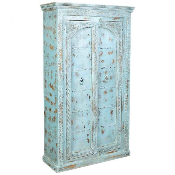 ARMARIO MADERA MANGO AZUL 116X45X203CM