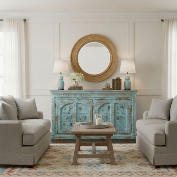 APARADOR MADERA MANGO NATURAL ARTESANAL 188X44X102CM