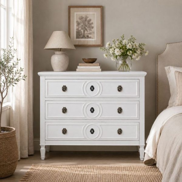 COMODA MADERA BLANCA 102X46X80CM