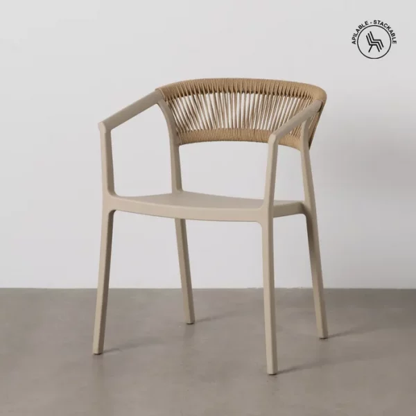 SILLA BEIGE POLIPROPILENO 56 X 52 X 76 CM