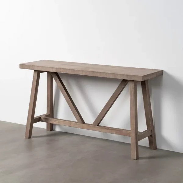 CONSOLA NATURAL MADERA DE CAUCHO 140 X 40 X 75,50 CM