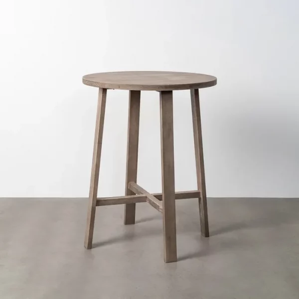 MESA ALTA NATURAL MADERA DE CAUCHO 79,50 X 79,50 X 102 CM