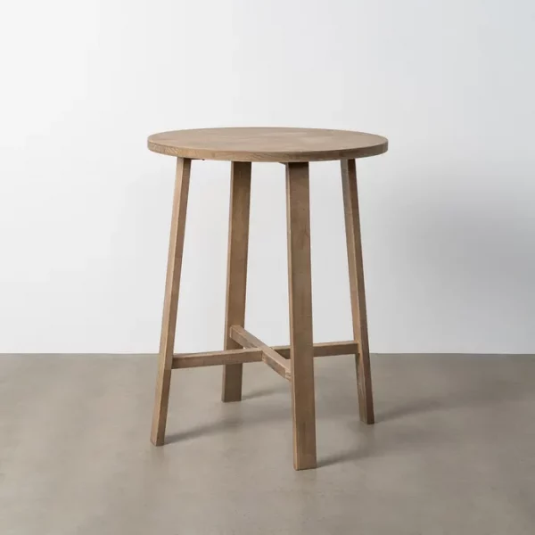 MESA ALTA NATURAL MADERA DE CAUCHO 79,50 X 79,50 X 102 CM