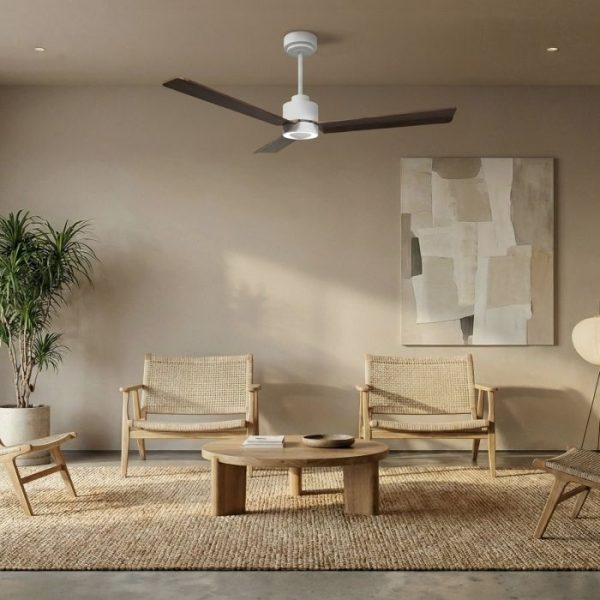 SULION ANNE VENTILADOR LED BLANCO MADERA OSCURA