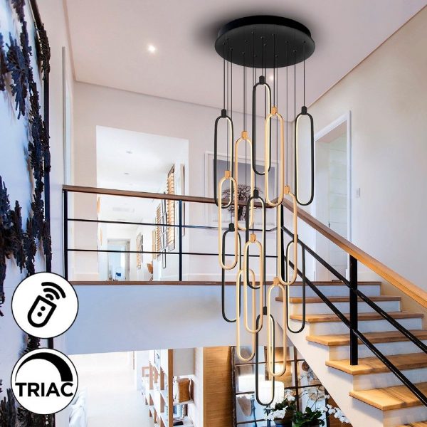 COLETTE LAMPARA 14L NEGRO ORO ROSA DIMABLE XXL787420D SCHULLER