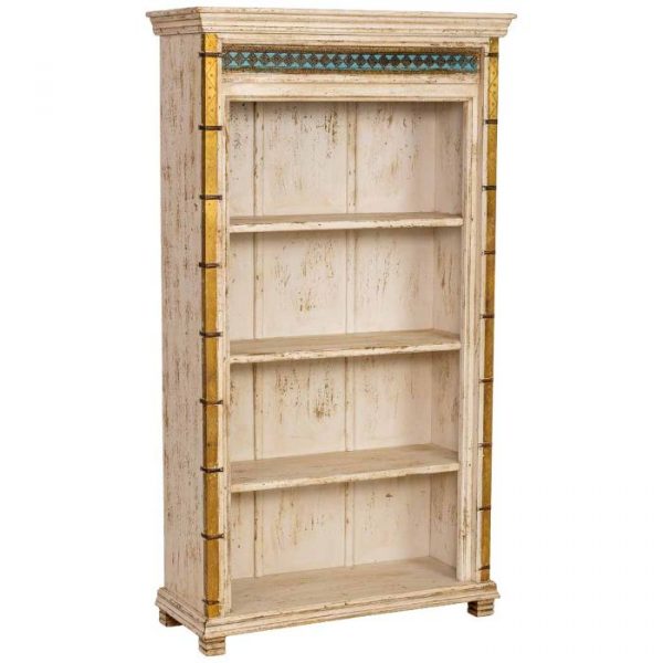 ESTANTERÍA LIBRERÍA MADERA MANGO BLANCO 100X40X180CM