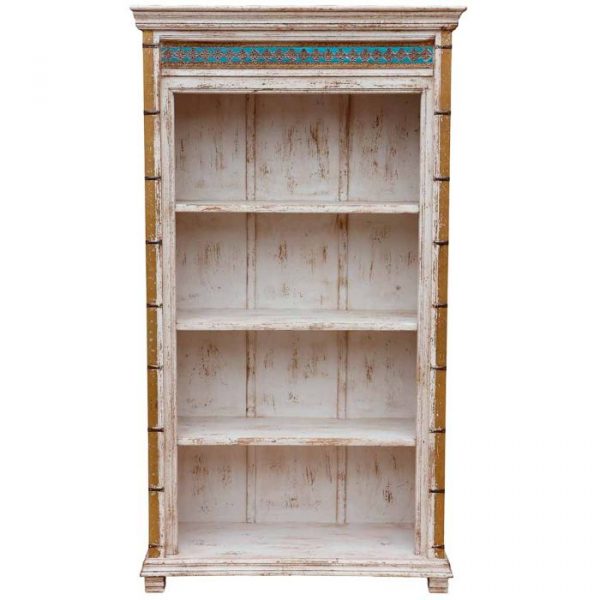 ESTANTERÍA LIBRERÍA MADERA MANGO BLANCO 100X40X180CM