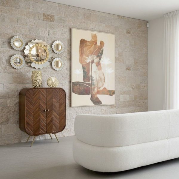 CUADRO LIENZO MARCO MADERA NATURAL 80X120CM MUJER