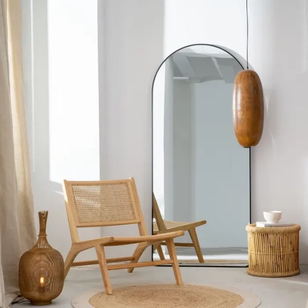 ESPEJO NEGRO ALUMINIO-CRISTAL DECORACIÓN 80 X 3 X 180 CM