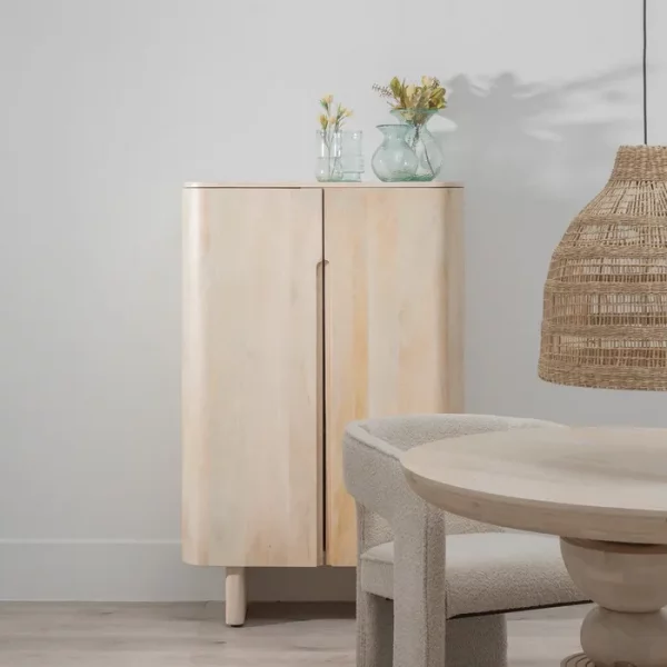 ARMARIO BLANCO MADERA DE MANGO SALÓN 90 X 40 X 138 CM