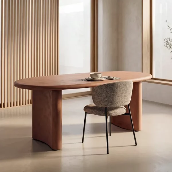 MESA COMEDOR TEJA DM-MICROCEMENTO SALÓN 180 X 90 X 76 CM