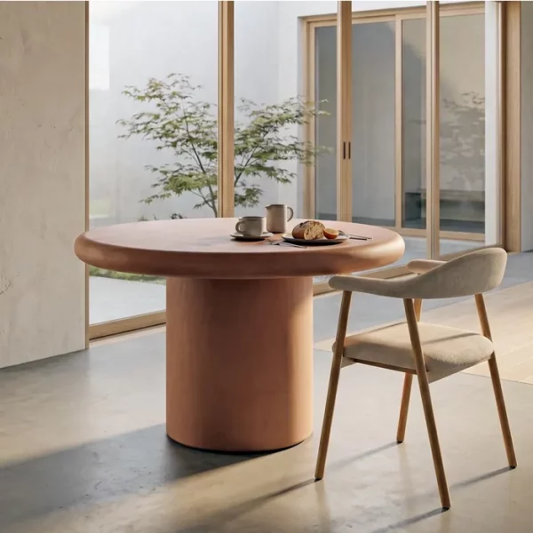 MESA COMEDOR TEJA DM-MICROCEMENTO SALÓN 120 X 120 X 76 CM