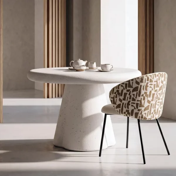 MESA COMEDOR TERRAZO DM-MICROCEMENTO 120 X 120 X 76 CM