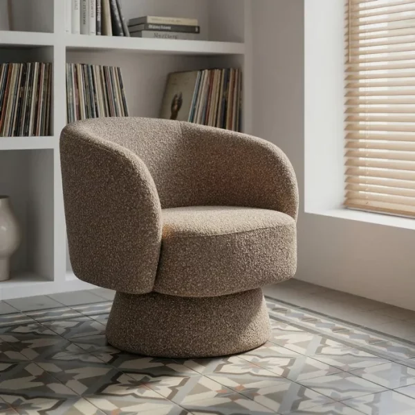 SILLÓN GIRATORIO BEIGE TEJIDO SALÓN 78 X 79 X 77 CM