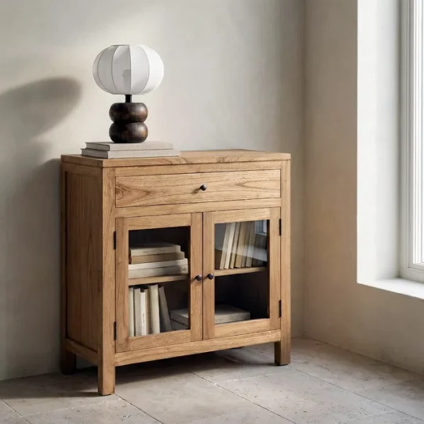 MUEBLE RECIBIDOR NATURAL MADERA MINDI 80 X 40 X 89 CM