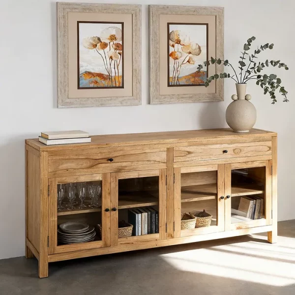 APARADOR NATURAL MADERA MINDI SALÓN 160 X 45 X 89 CM