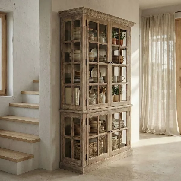 VITRINA MADERA DE PINO SALÓN 120 X 40 X 195 CM