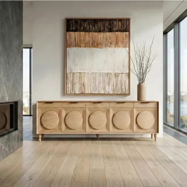 APARADOR NATURAL MADERA DE ROBLE SALÓN 240 X 40 X 77 CM