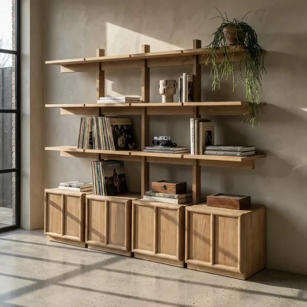 ESTANTERÍA MADERA DE PINO SALÓN 210,50 X 44,50 X 187 CM