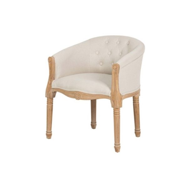 BUTACA LINO CAPITONE PATAS MADERA 61X61X71CM